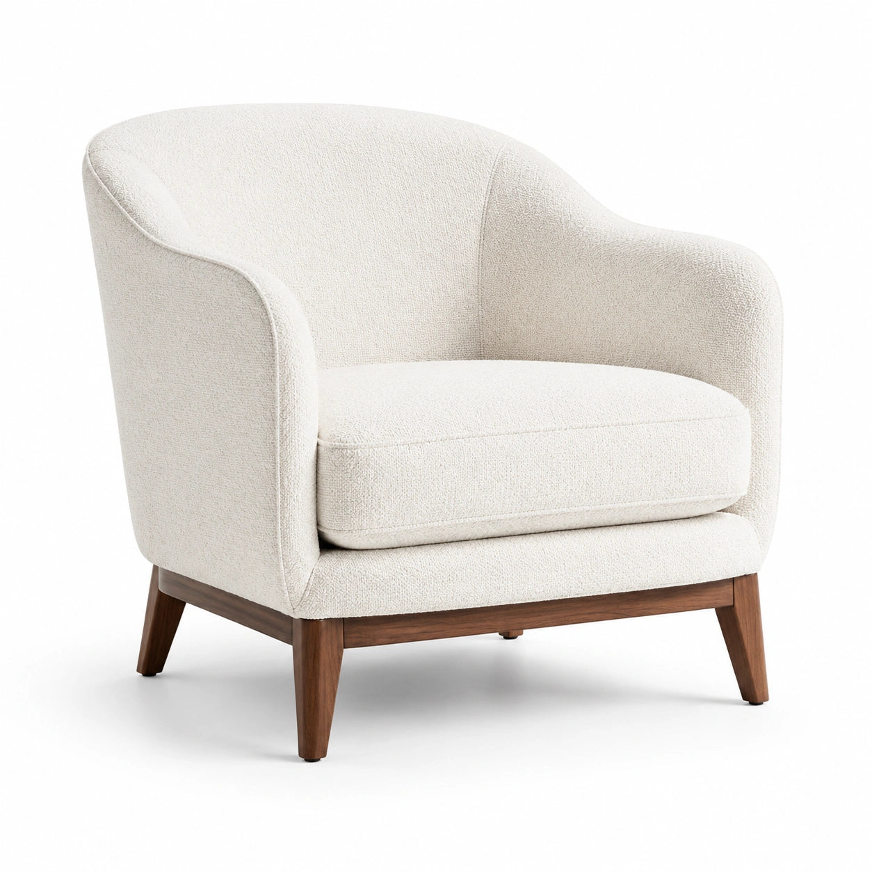 Sessel Bouclé-Holz Creme 80cm