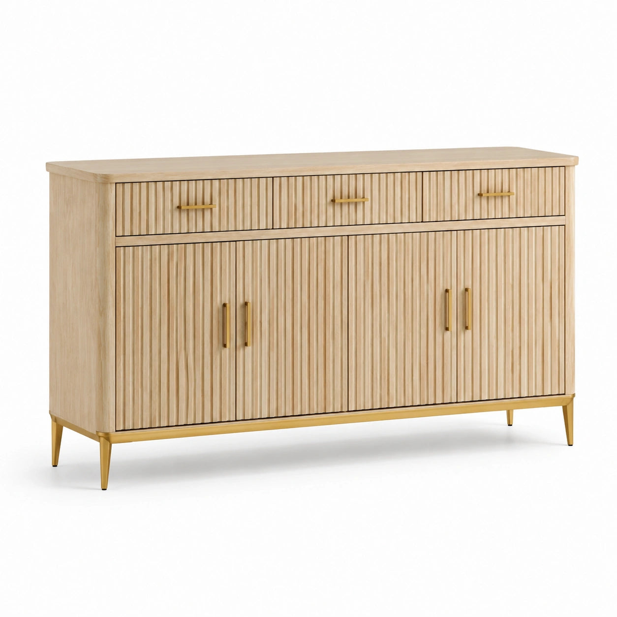 Sideboard aus Holz mit Goldakzenten 150x40x85cm