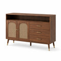 Sideboard Holz Rattan 120x40x80 cm