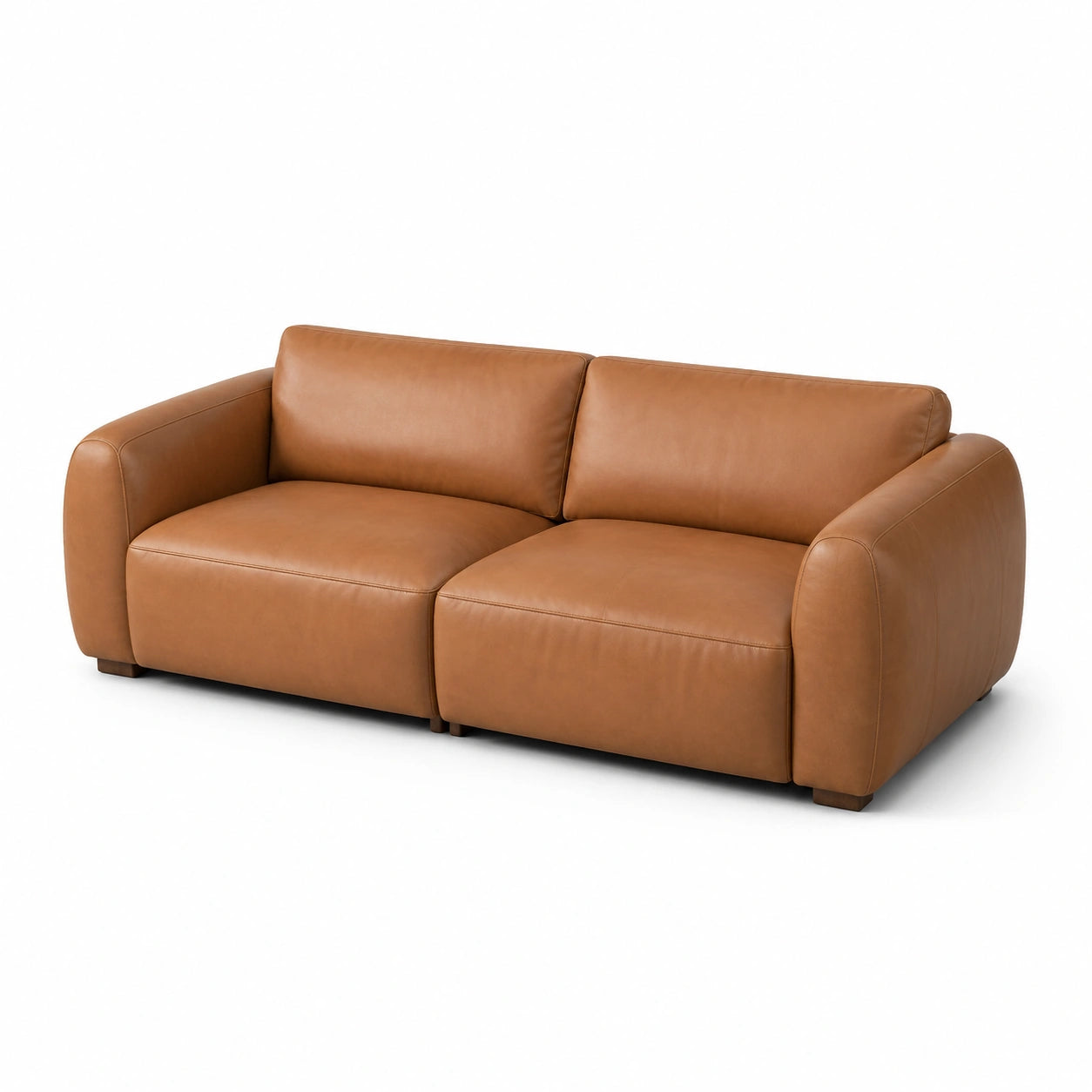 Ledersofa Zweisitzer Braun 220x90x70 cm