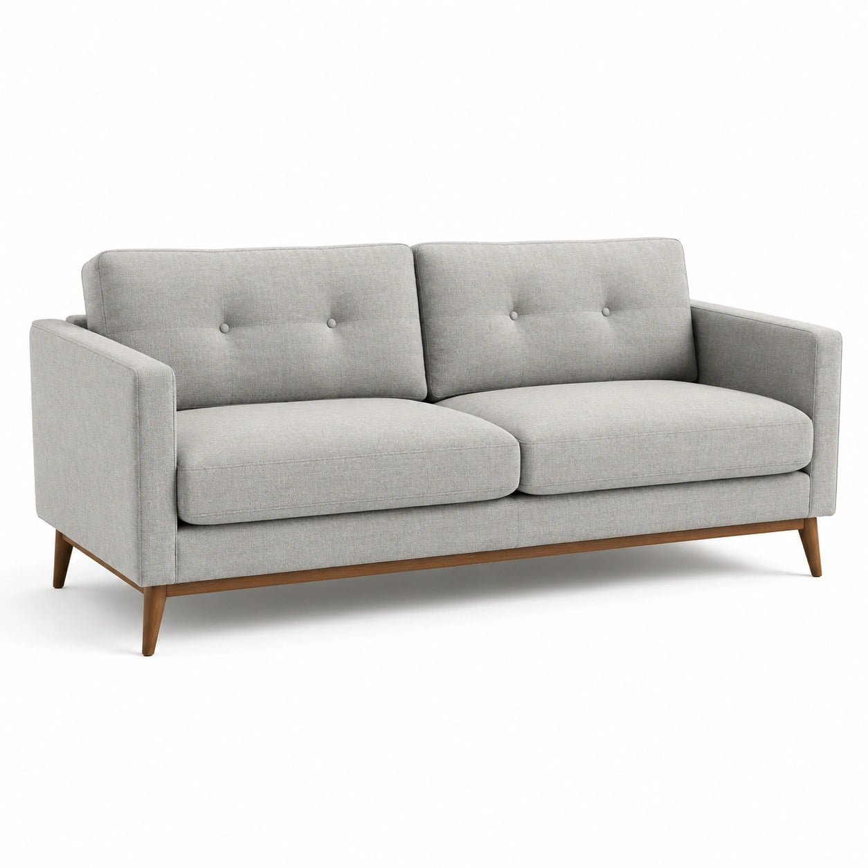 2-Sitzer Sofa grau Stoff