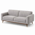 Dreisitzer Sofa Holzrahmen Grau Stoff