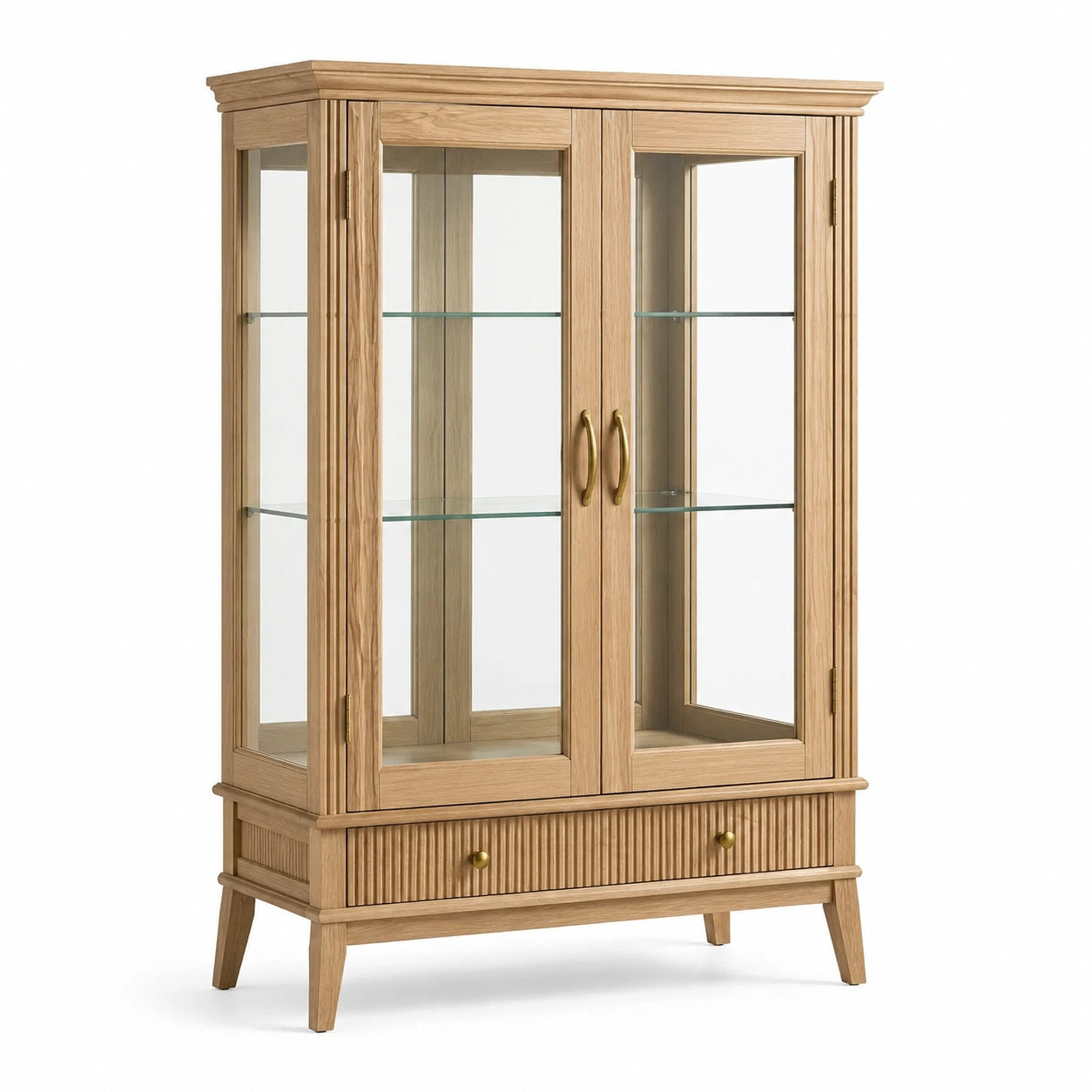 Vitrine Eiche Gehärtetes Glas 120 cm x 40 cm x 180 cm