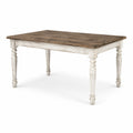 Rechteckiger Esstisch Holz Braun/Weiß 150x90x75 cm