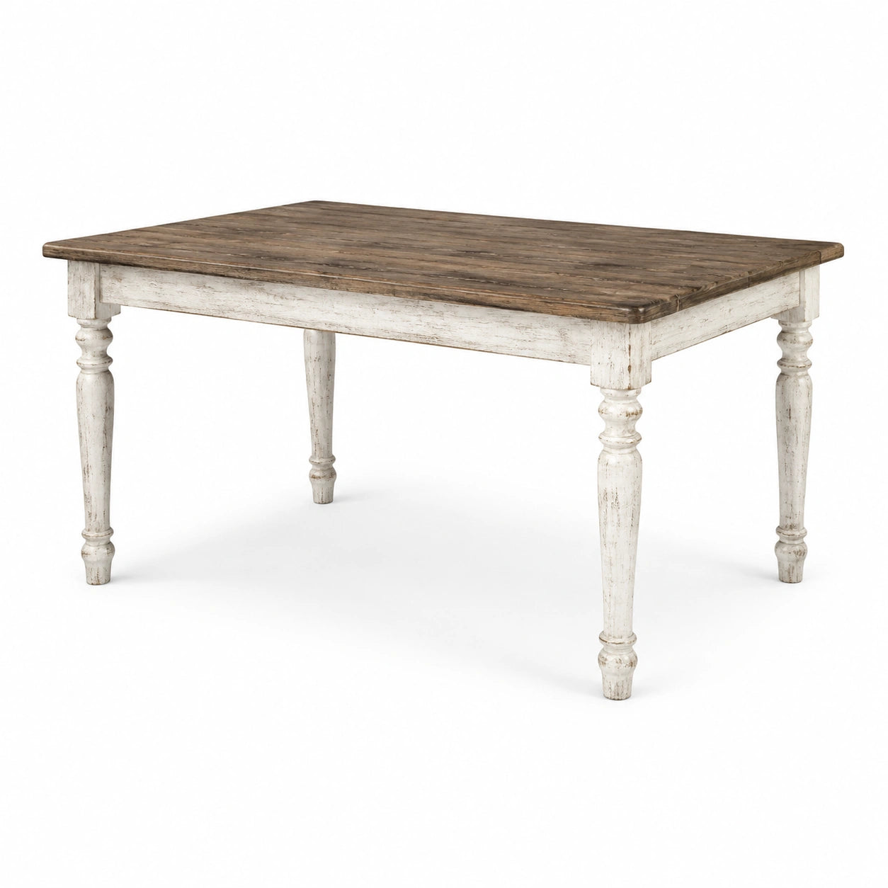 Rechteckiger Esstisch Holz Braun/Weiß 150x90x75 cm