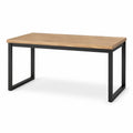 Esstisch Eichenfurnier Schwarz Metall 180 x 90 x 75 cm