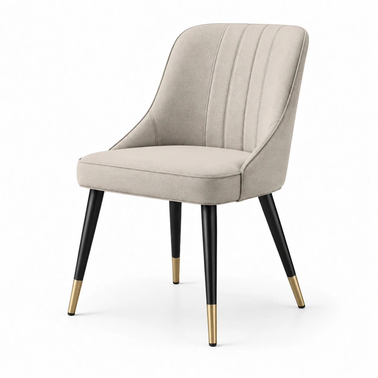 Esszimmerstuhl Leinen Beige Stahlbeine