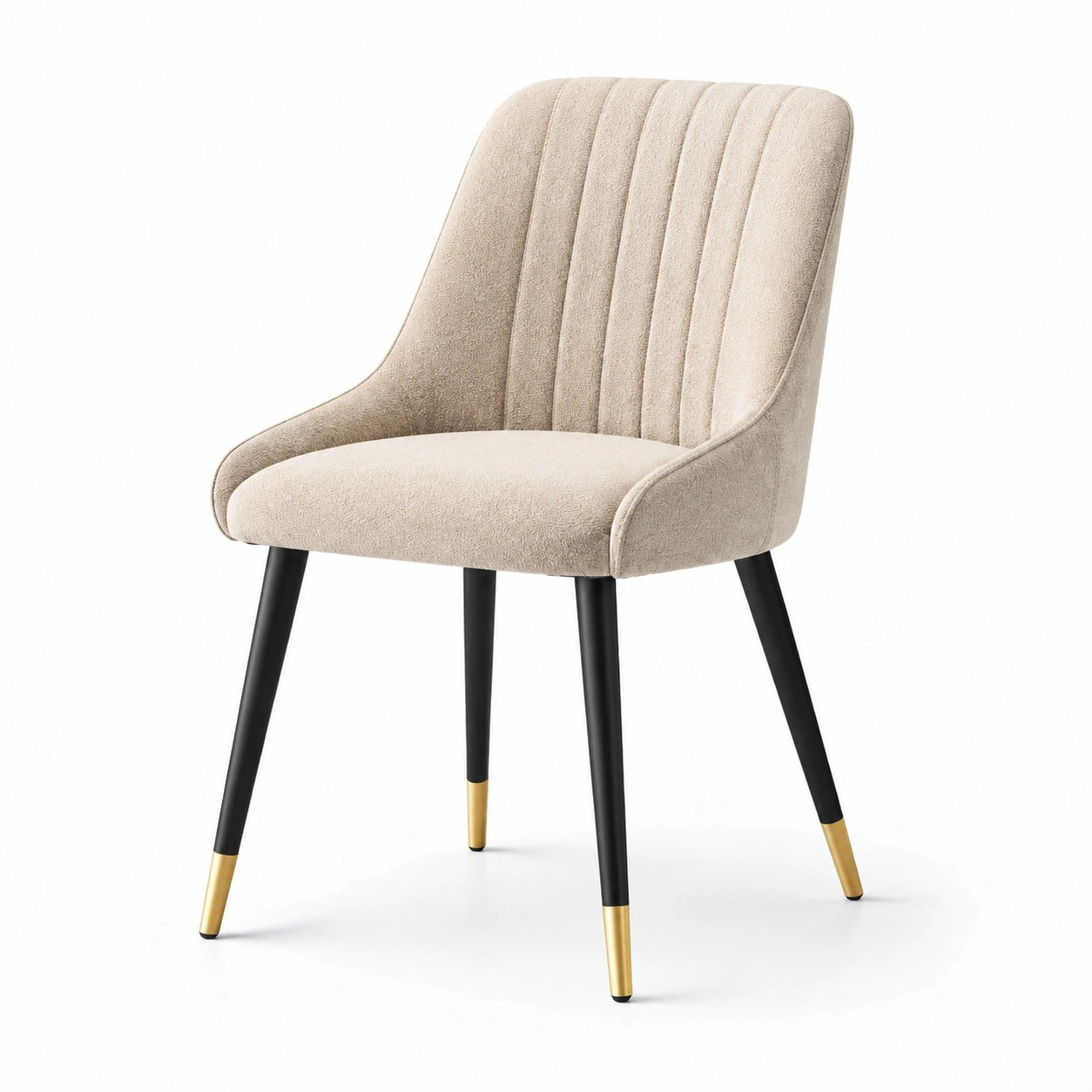 Esszimmerstuhl Beige Polyester Metallbeine