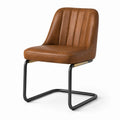 Esszimmerstuhl Leder Braun Metallrahmen 84cm